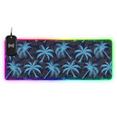 Colorful Tropical Coconut Tree Wireless Charging Mouse Pad for Mobile Phone Extra Large Gaming Mousepad with 13 Lighting Modes Computer Mat for MacBook PC Laptop Desk Office Home Gaming